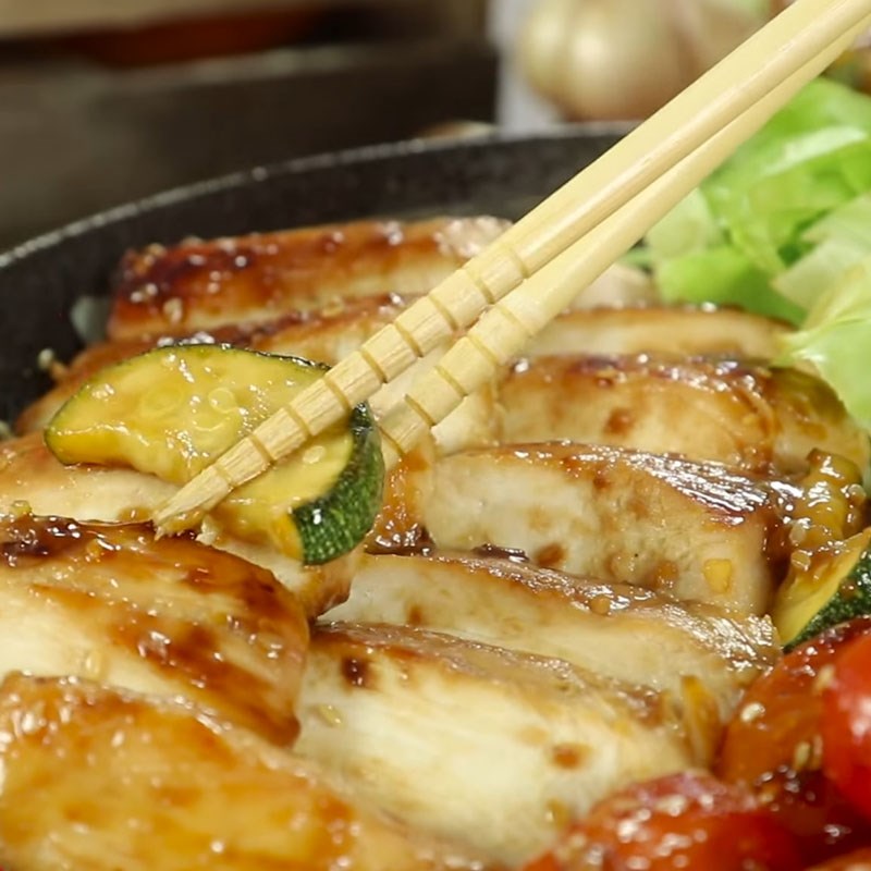 Step 5 Final Product Grilled chicken breast with teriyaki sauce