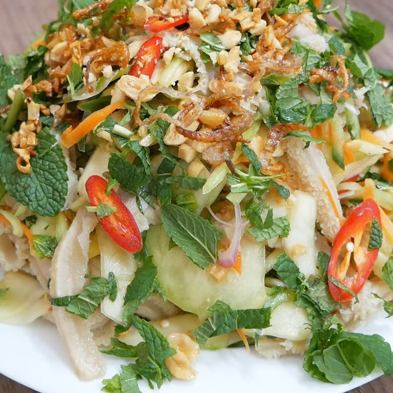 Step 6 Final Product of Beef Tripe Salad (nộm)