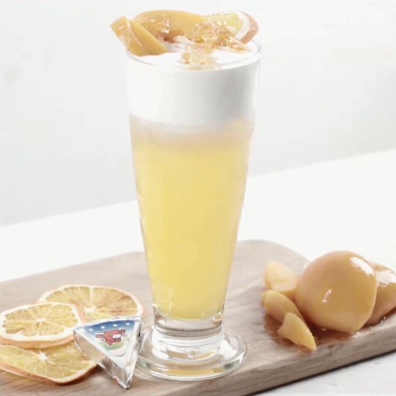 Step 4 Final product Peach tea with cheese cream