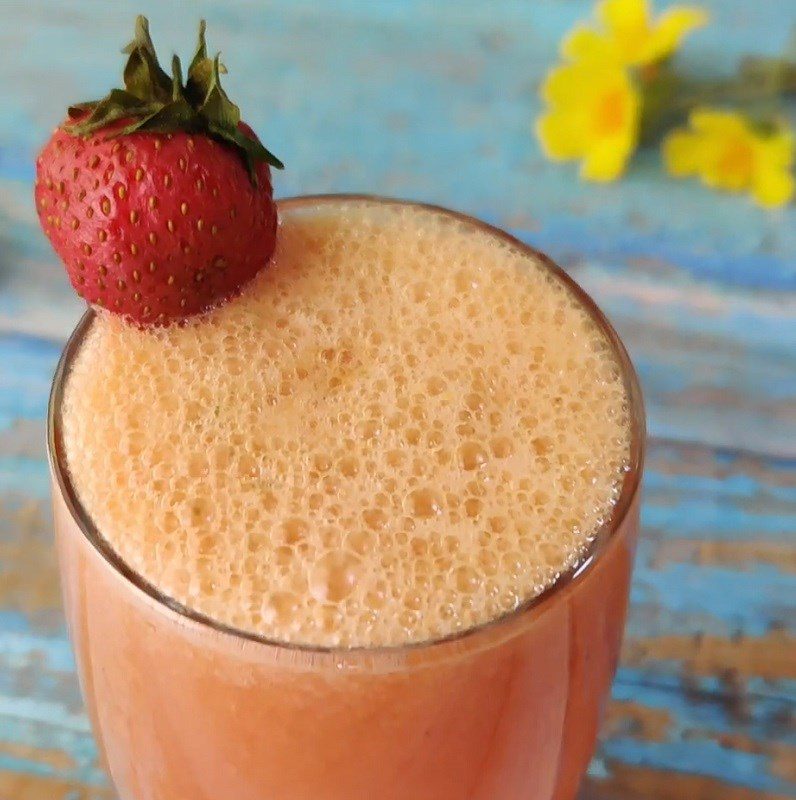 Step 4 Finished product Strawberry Orange Juice