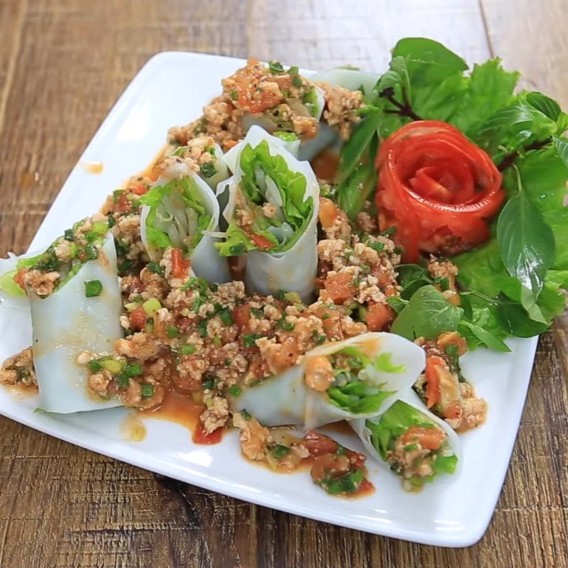 Step 4 Final Product Minced Pork Spring Rolls