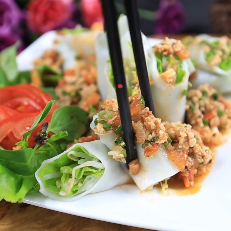 Step 4 Final Product Minced Pork Spring Rolls