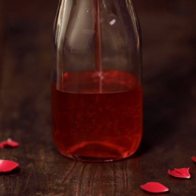 Step 3 Final product Rose syrup with rose essential oil