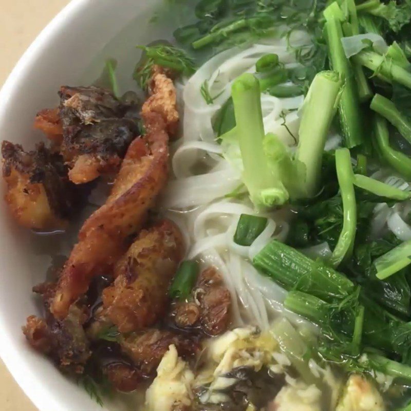 Step 7 Final Product Fish noodle soup with mustard greens