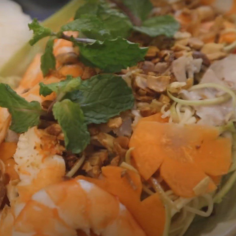 Step 6 Final Product Sweet and sour banana flower salad with shrimp and pork
