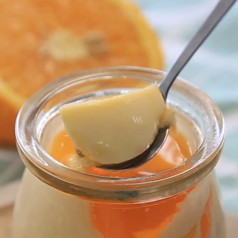 Step 4 Final product Panna cotta orange syrup