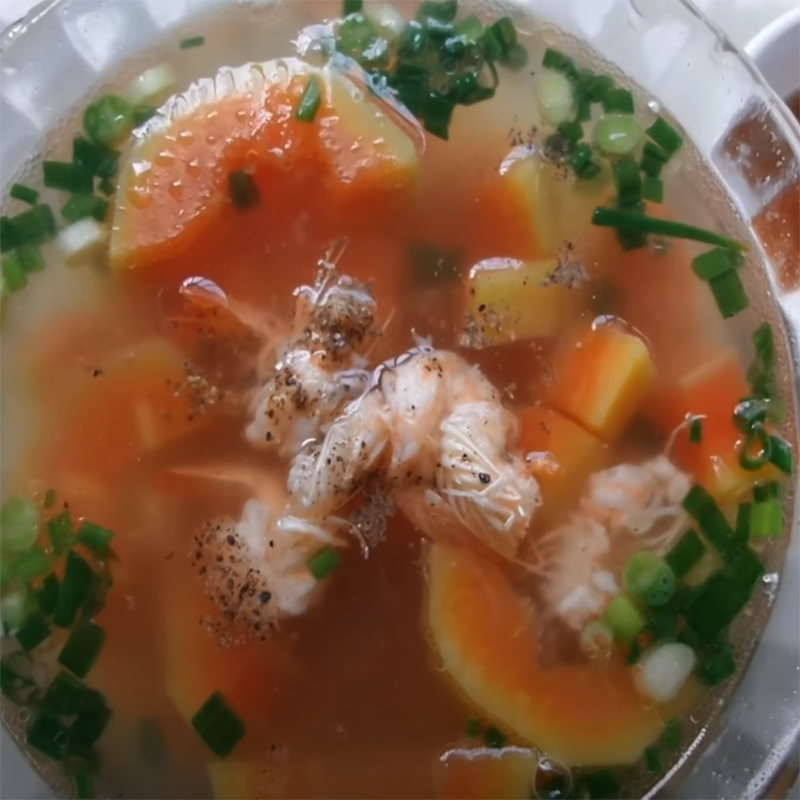Step 4 Final product Papaya soup with shrimp