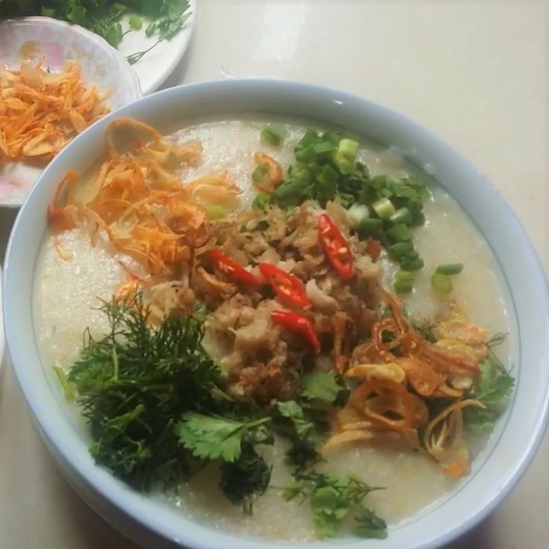 Step 5 Final product Fish porridge with mung beans