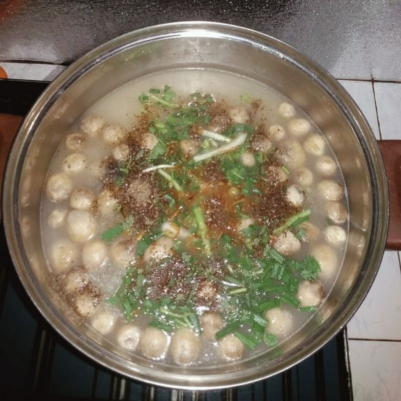 Step 3 Final product Chicken porridge with straw mushrooms using a pressure cooker