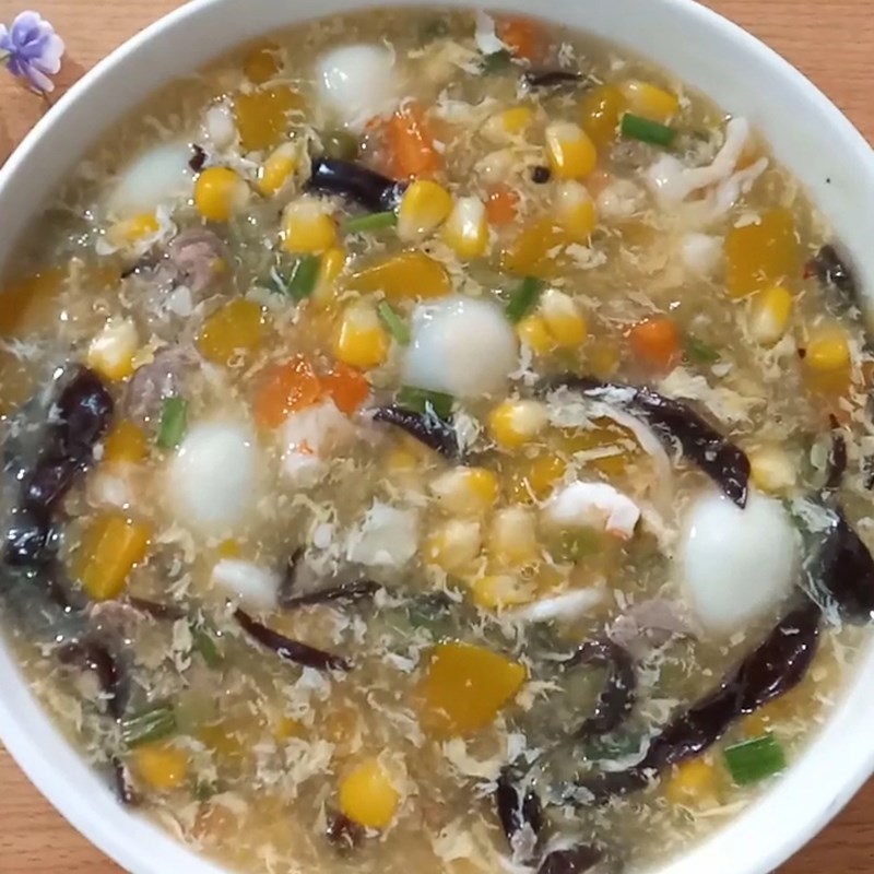 Step 4 Final Product Shrimp meat quail egg soup