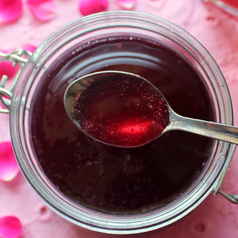 Step 4 Final product Rose syrup from fresh roses
