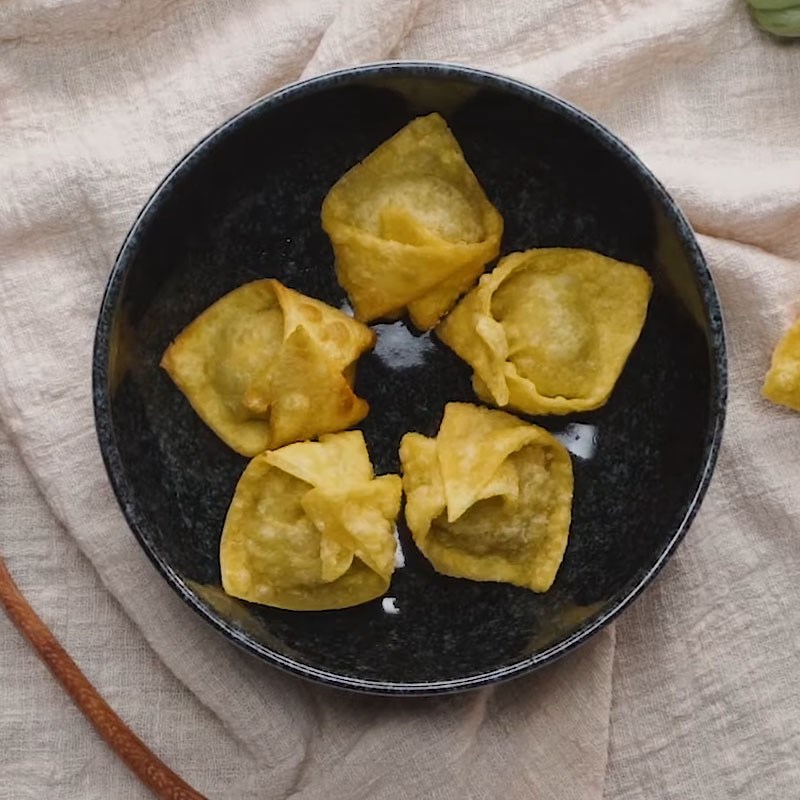 Step 8 Final product Fried vegetarian dumpling soup