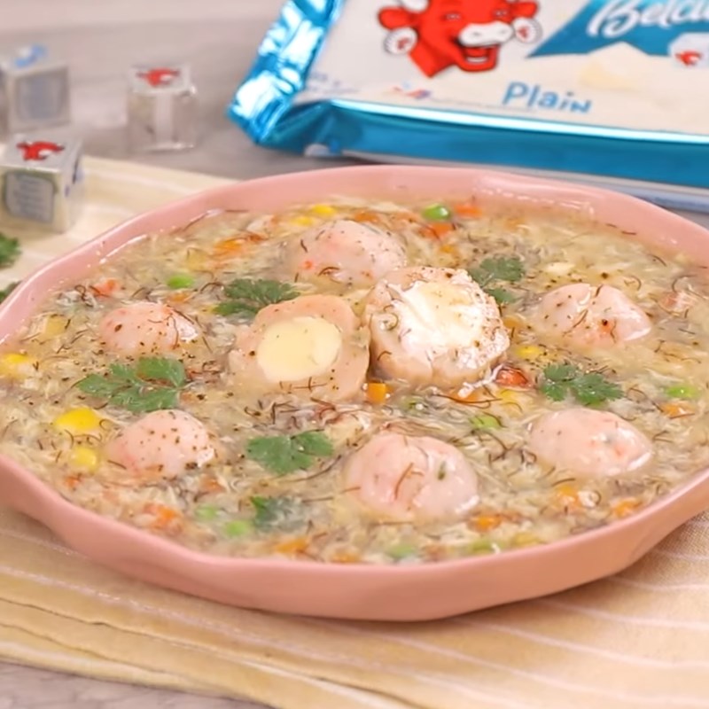 Step 5 Final Product Cheese shrimp balls soup