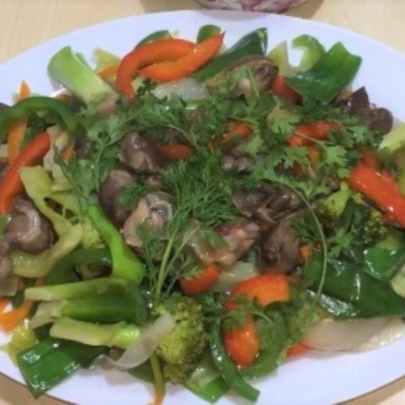 Step 5 Final product Chicken gizzard stir-fried mix
