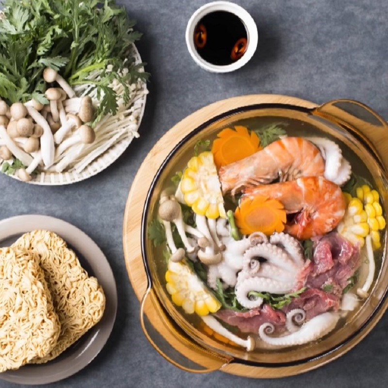 Step 5 Final product Octopus hot pot with seafood