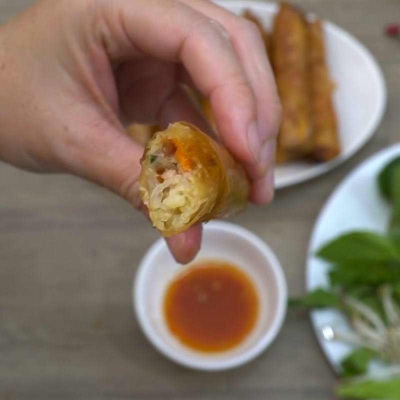 Step 7 Final Product Spring Rolls with Lotus Seeds