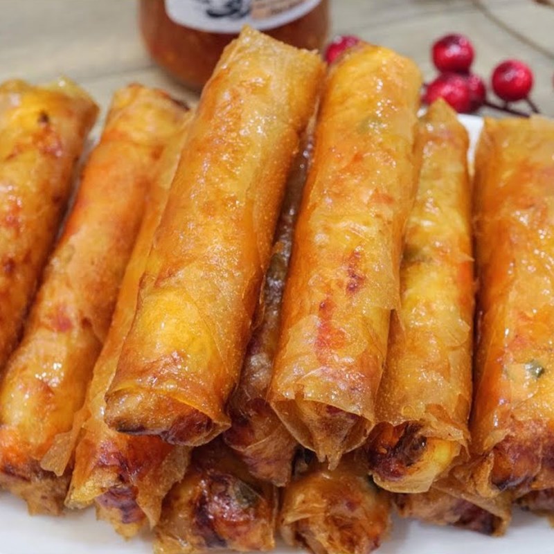Step 7 Final Product Spring Rolls with Lotus Seeds