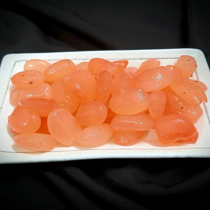 Step 4 Final product Strawberry coated jackfruit seeds