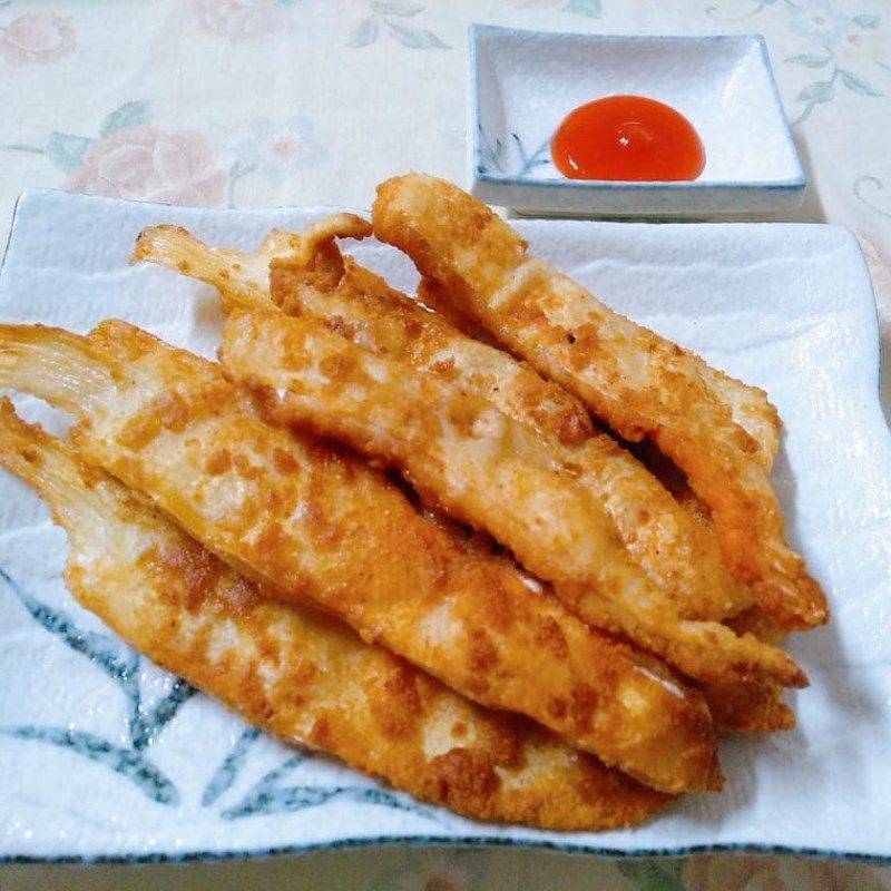 Step 3 Finished product of crispy fried salmon fillet
