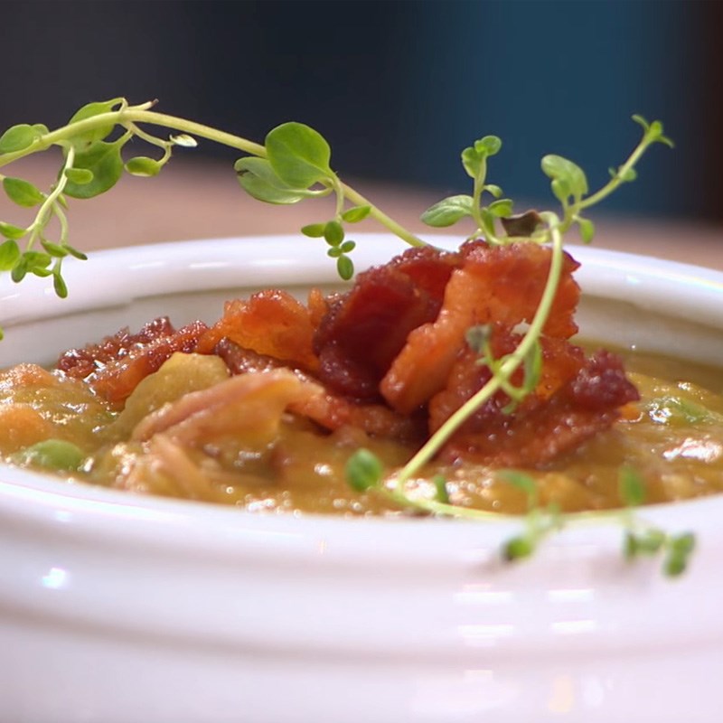 Step 5 Final Product Pea Soup with Bacon