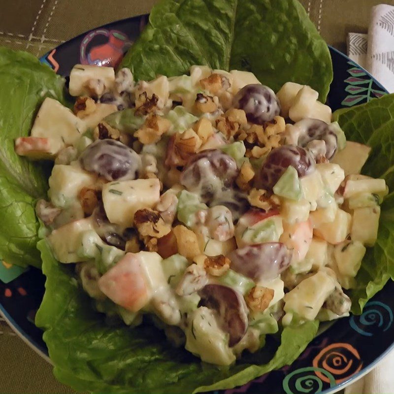 Step 5 Final product American-style apple salad (Waldorf salad)