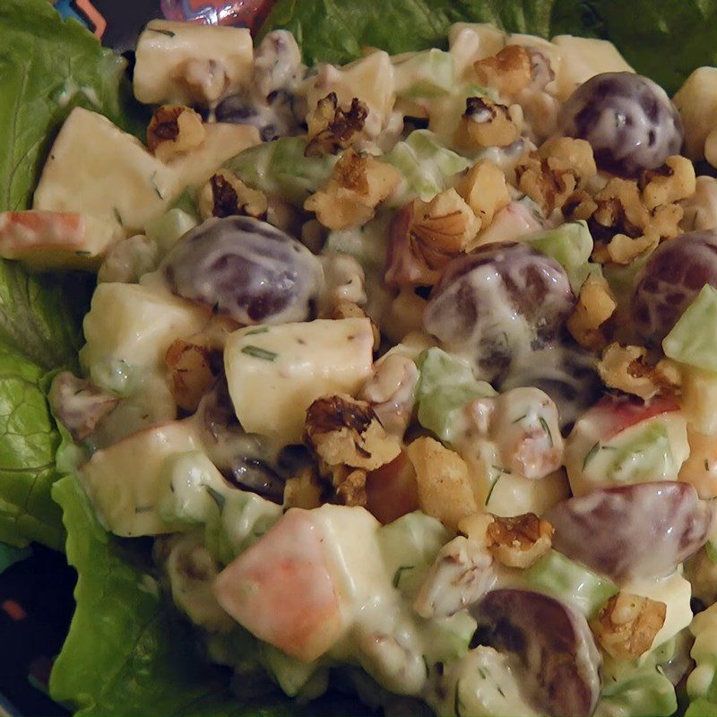 Step 5 Final product American-style apple salad (Waldorf salad)