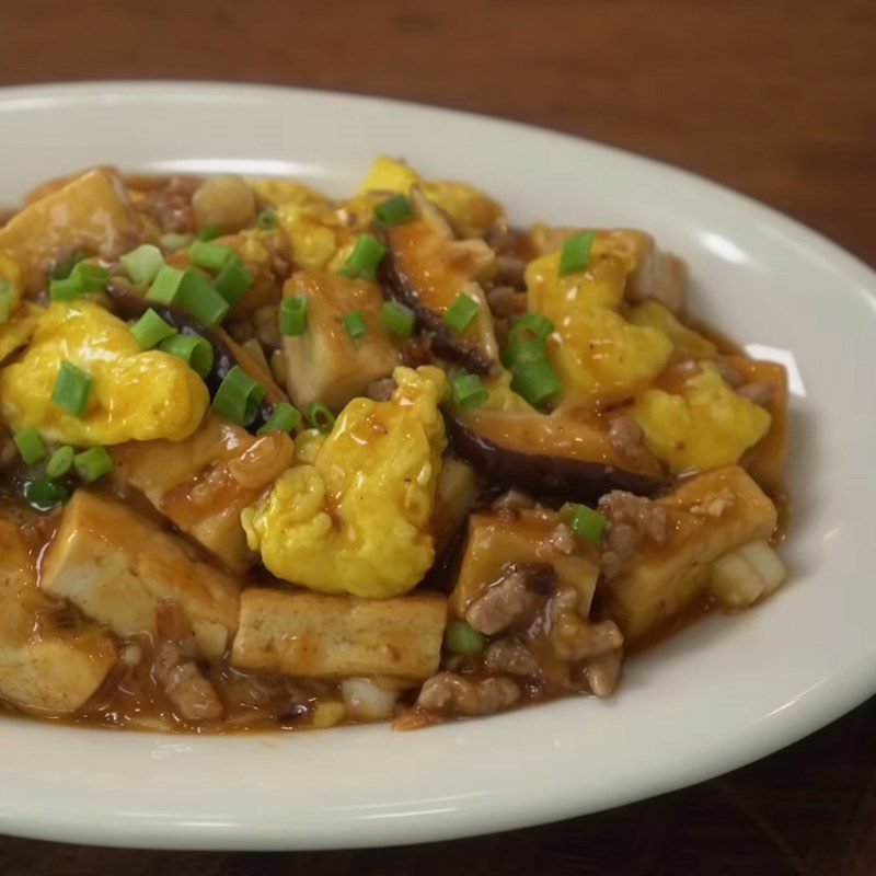 Step 6 Finished product of Stir-fried Tofu with Eggs