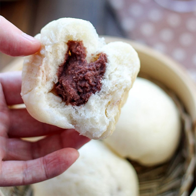 Step 8 Final product Red bean vegan buns