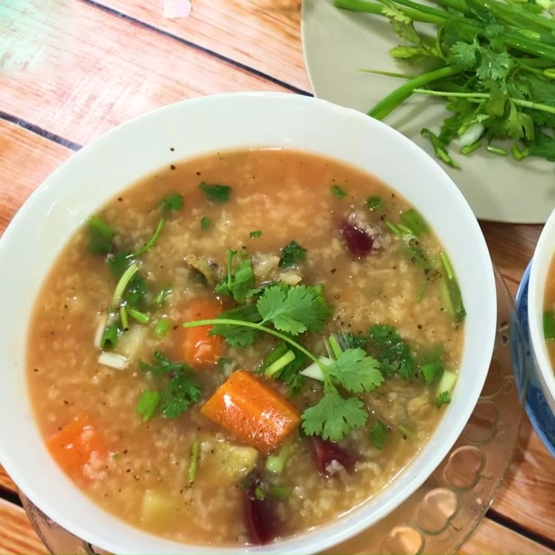 Step 5 Finished product Pork rib vegetable porridge
