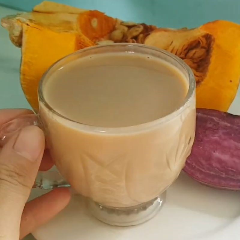Step 4 Final product Purple sweet potato and pumpkin milk