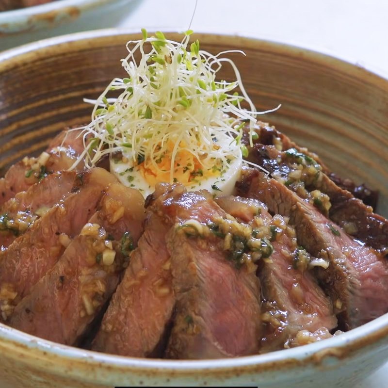Step 5 Final Product Japanese beef steak rice