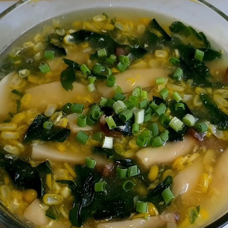 Step 6 Finished product Corn soup with mushrooms