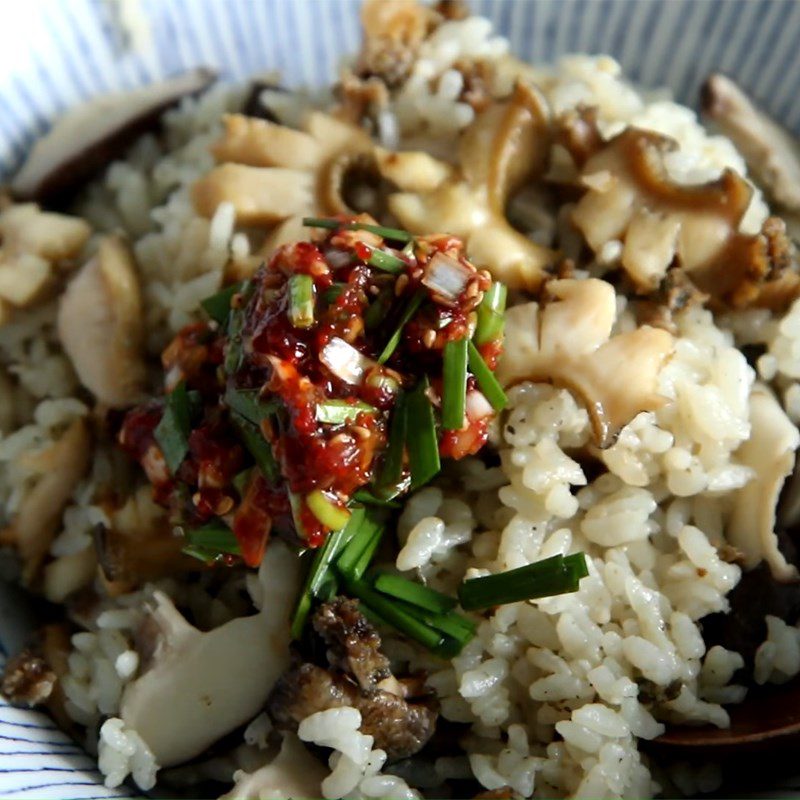 Step 6 Final product for Abalone Mushroom Rice