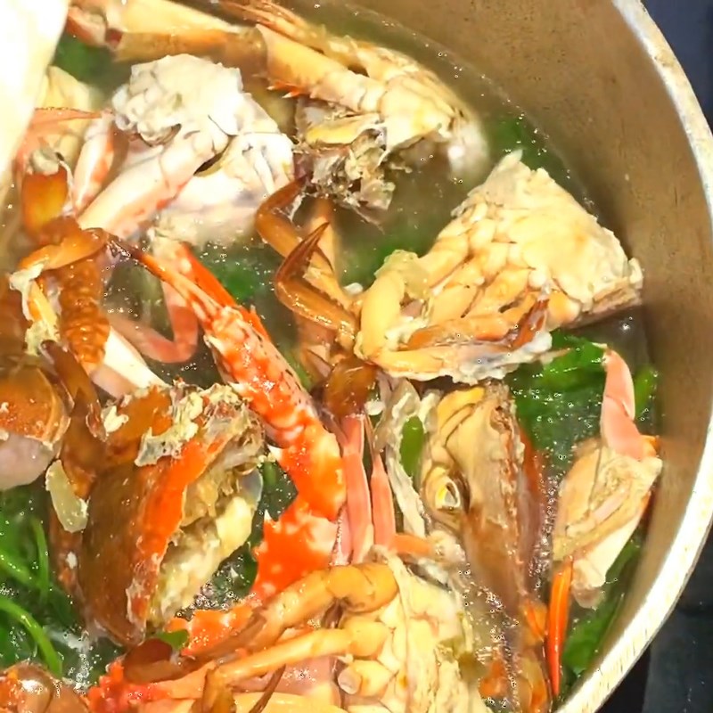 Step 4 Final product of crab with water spinach soup