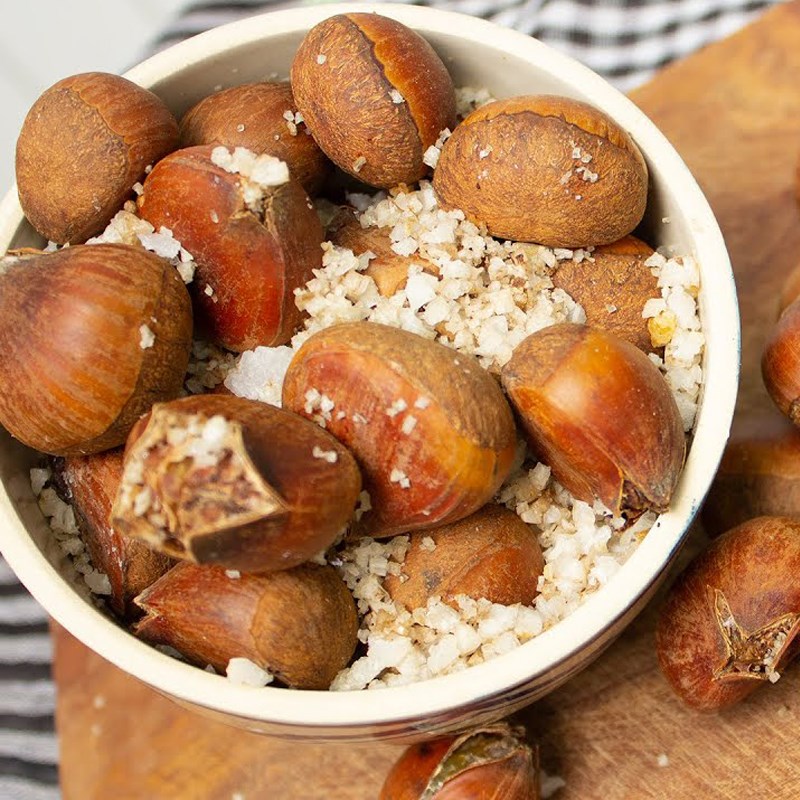 Step 4 Final product Roasted salted chestnuts