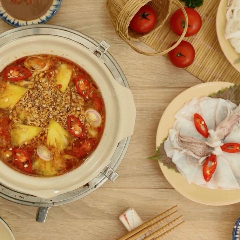 Step 5 Final Product Sour and Spicy Squid Hotpot