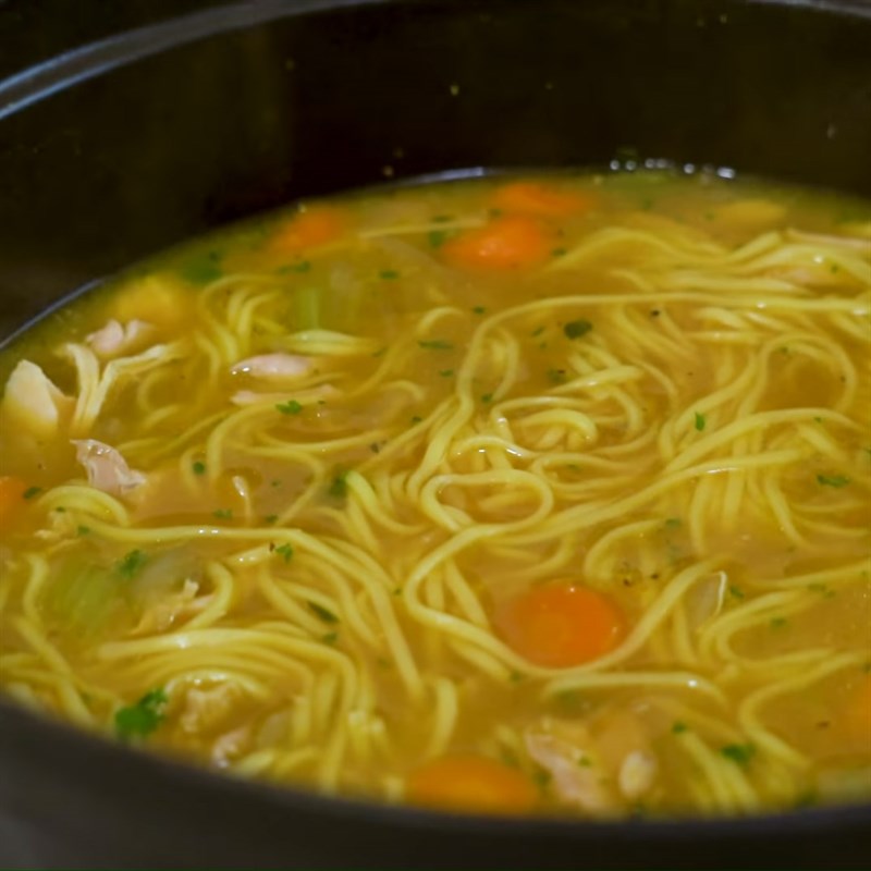 Step 6 Final product Chicken noodle vegetable soup