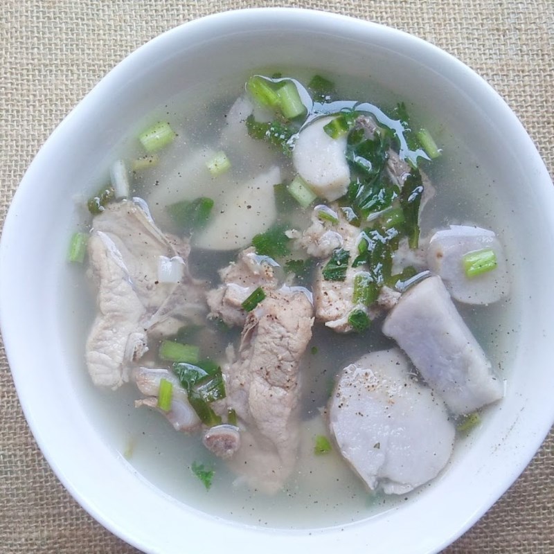 Step 4 Finished product Taro soup with bones