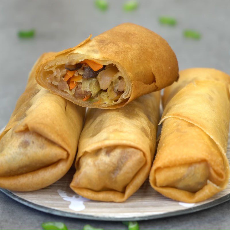 Step 9 Final Product Beef and mushroom spring rolls