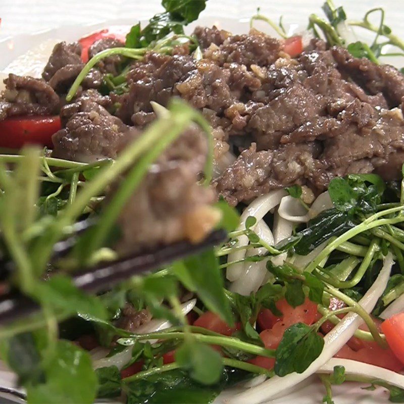 Step 6 Final product Watercress mixed with beef