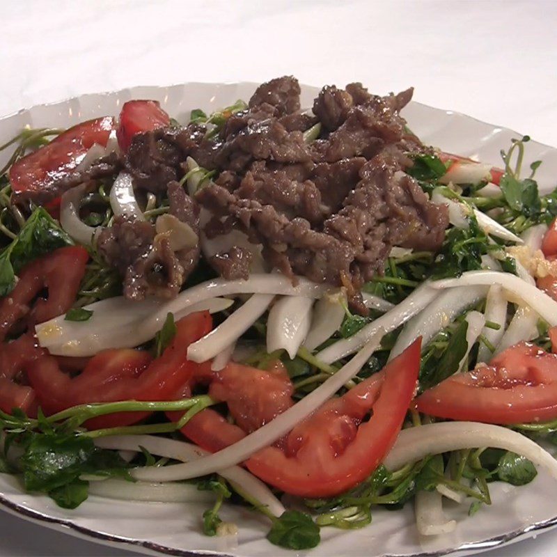 Step 6 Final product Watercress mixed with beef