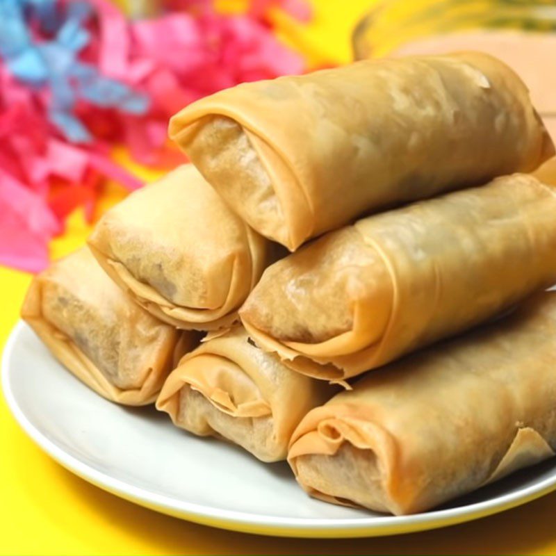 Step 6 Final Product Beef cheese spring rolls