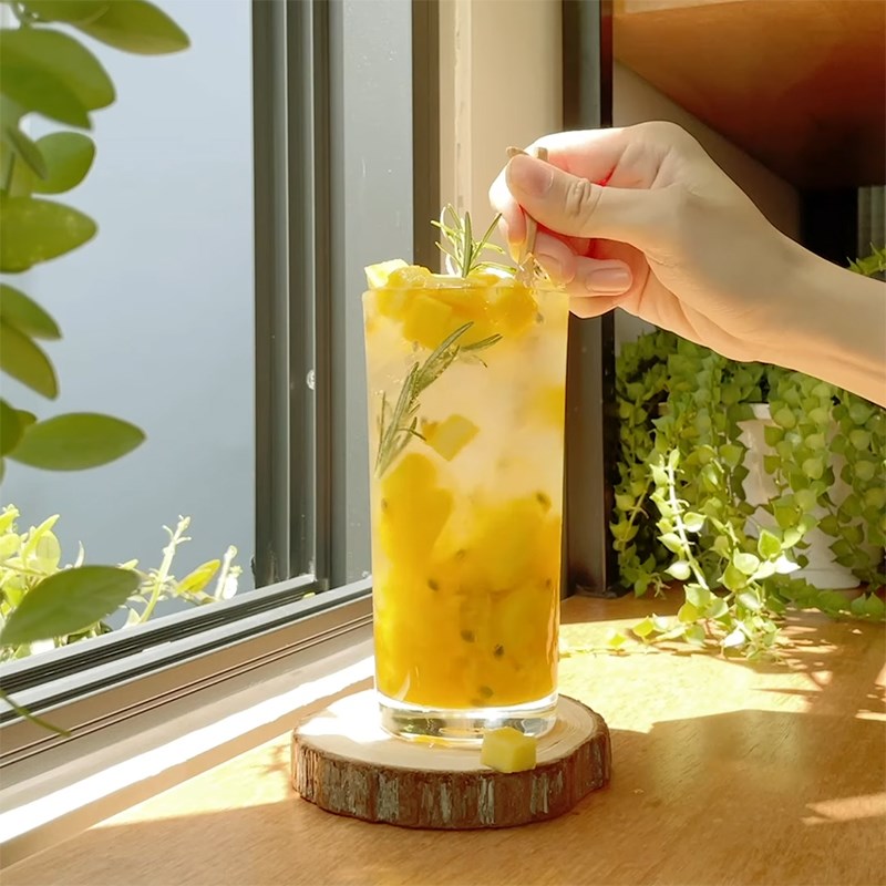 Step 4 Finished product Mango Passionfruit Soda