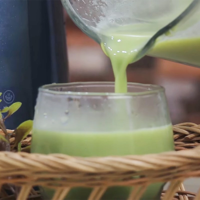 Step 5 Final Product Mung Bean Milk with Pandan Leaf and Coconut Milk