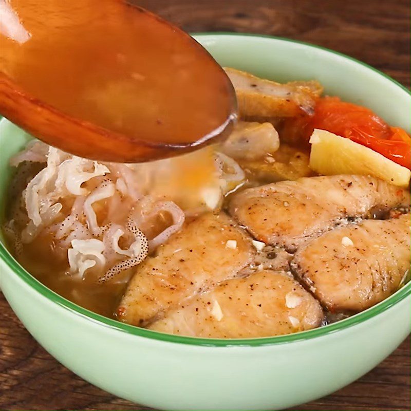 Step 7 Completion Mackerel noodle soup Nha Trang