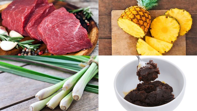 Ingredients for 5 ways to make fried beef