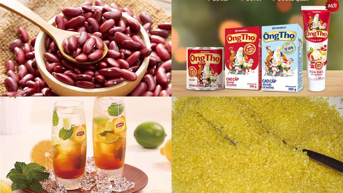 Ingredients for Red Bean Milk Tea