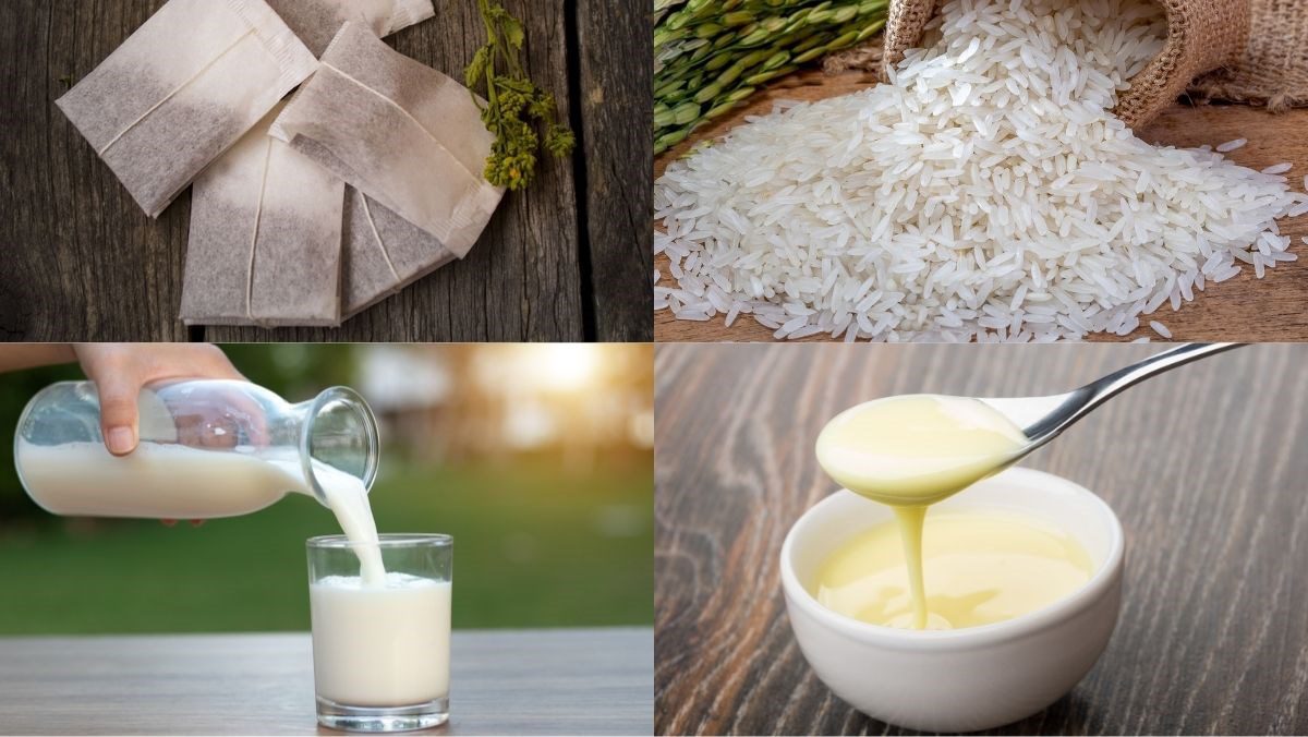 Ingredients for roasted rice milk tea