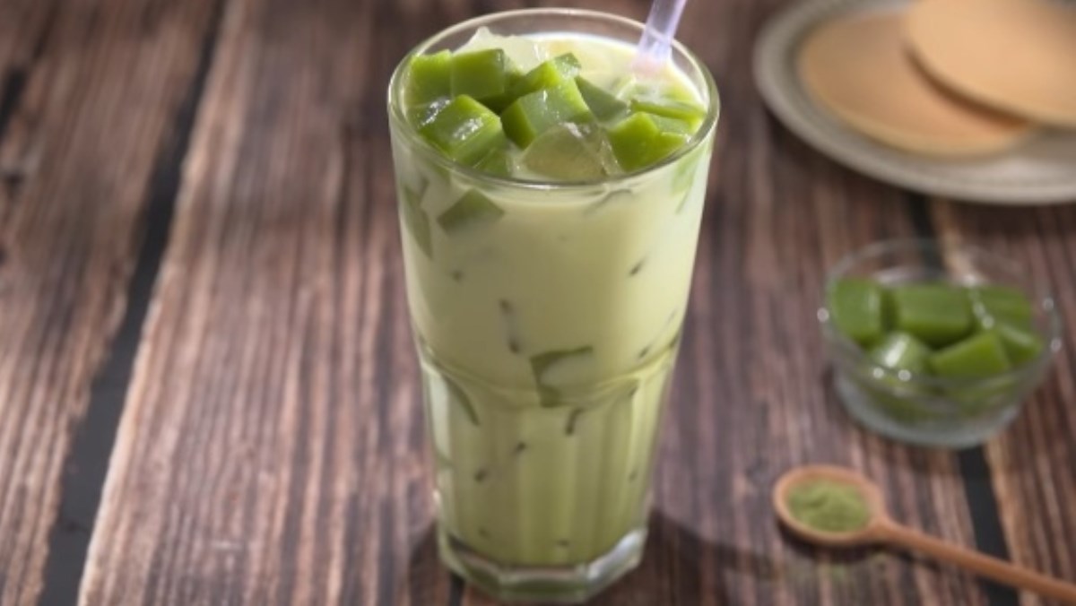 Trà sữa gạo rang thạch matcha