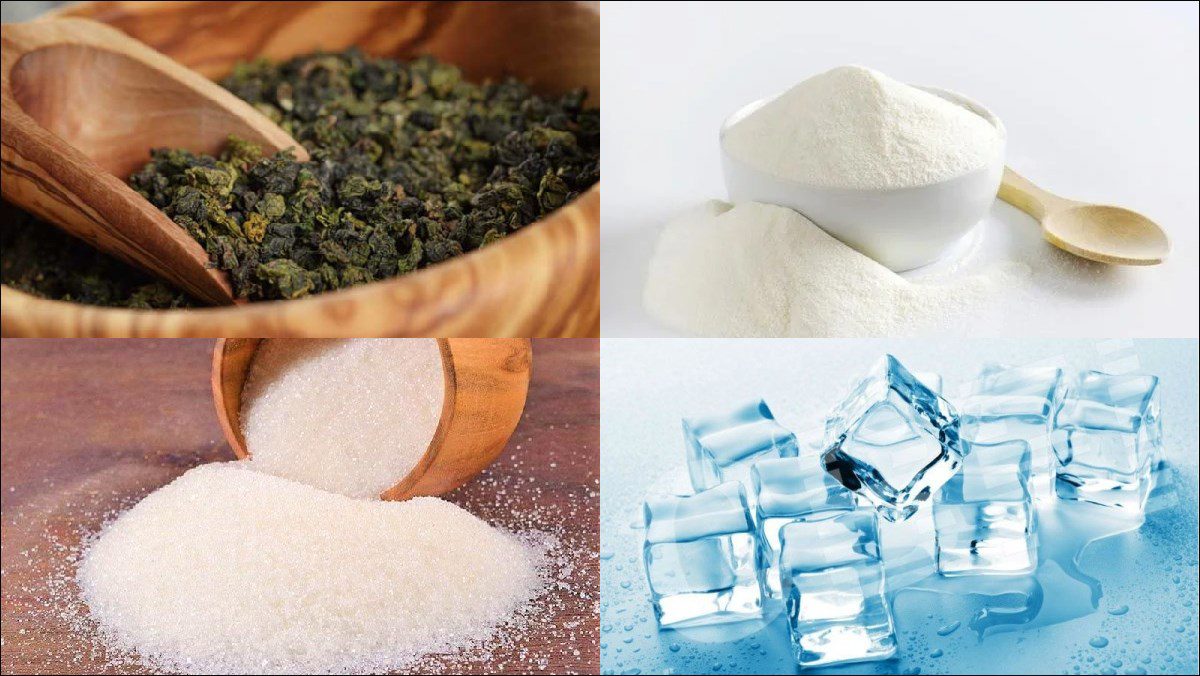 Ingredients for oolong milk tea